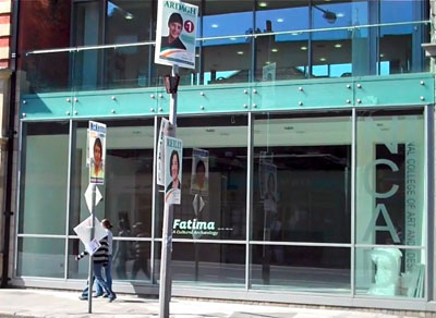 Local-election posters outside the NCAD Gallery, June 2009; photo / courtesy the author